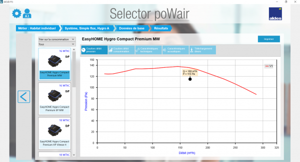 Logiciel dimensionnement ventilation Aldes Selector Powair